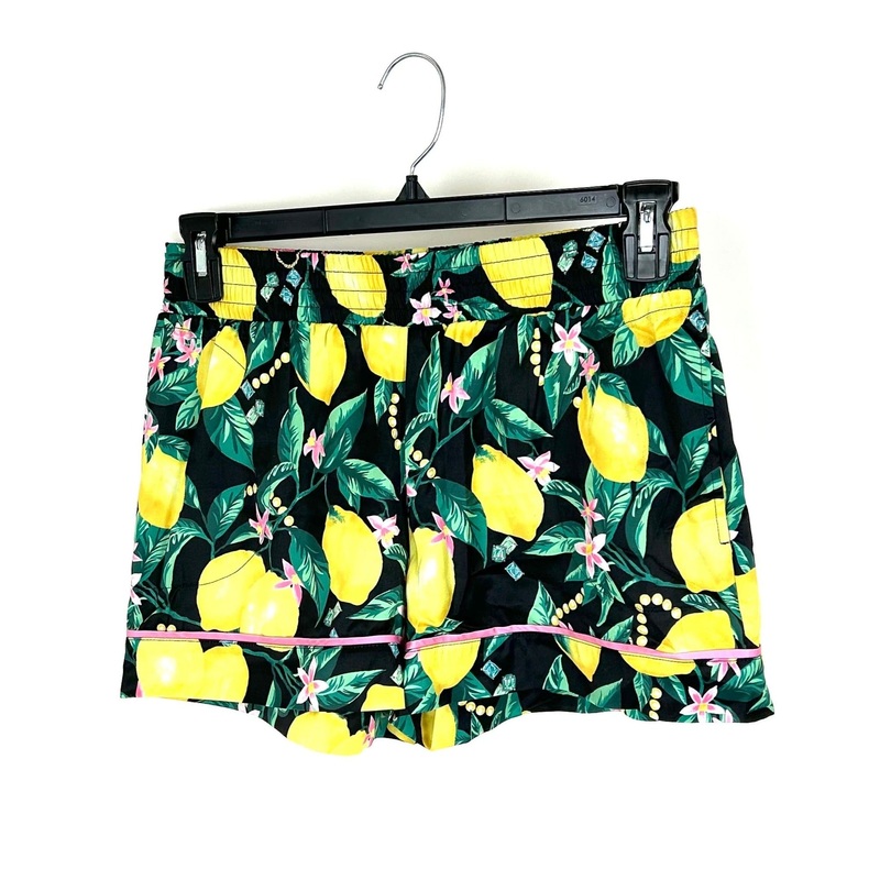 Black Lemon Print Pajama Bottoms – Small