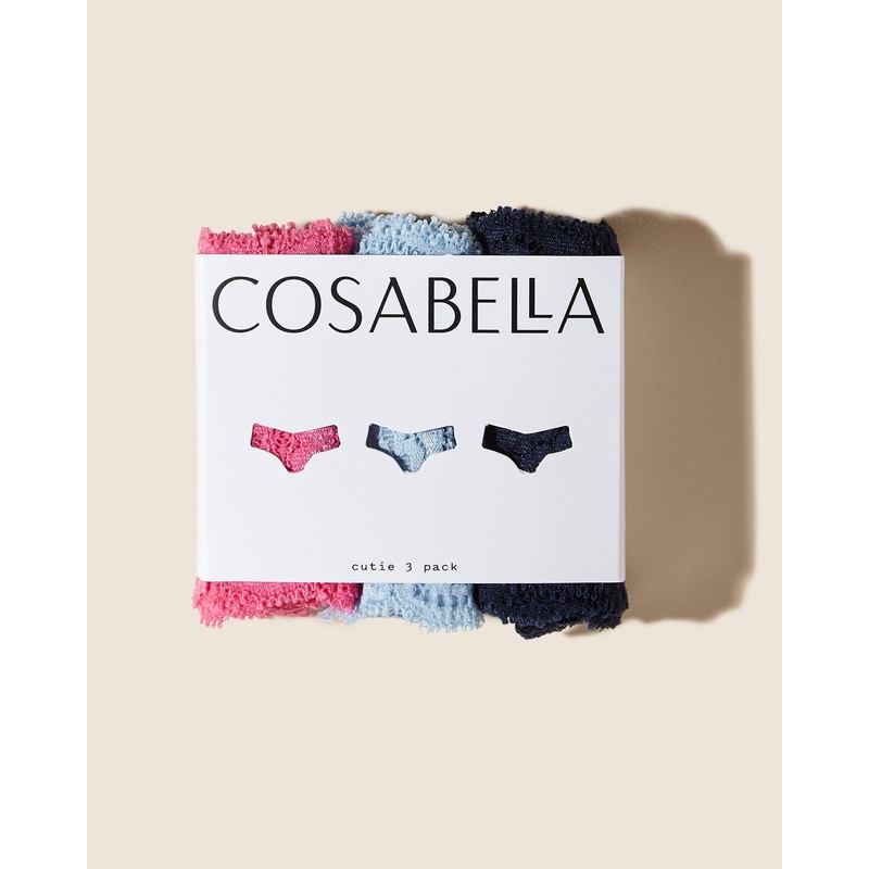 Lot De 3 Tangas Rani Pink Aasmani Blue Navy Blue Taille Unique