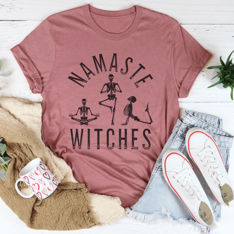 Namaste Witches Tee Mauve S