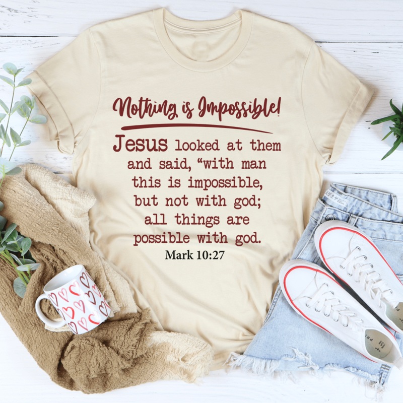 Nothing Is Impossible Tee Heather Dust S