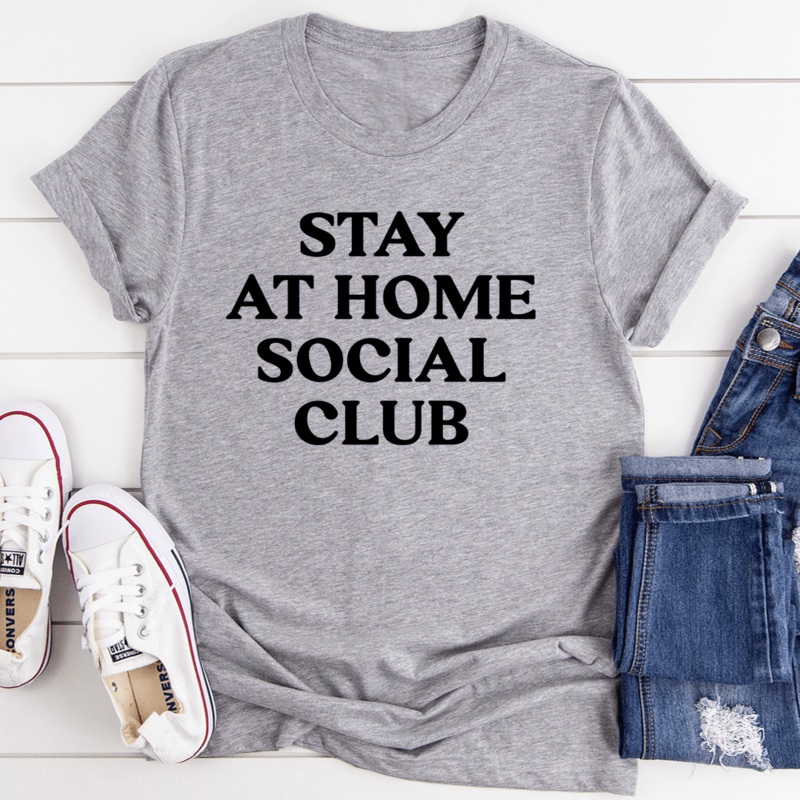 Stay At Home Social Club Tee Athletic Heather S