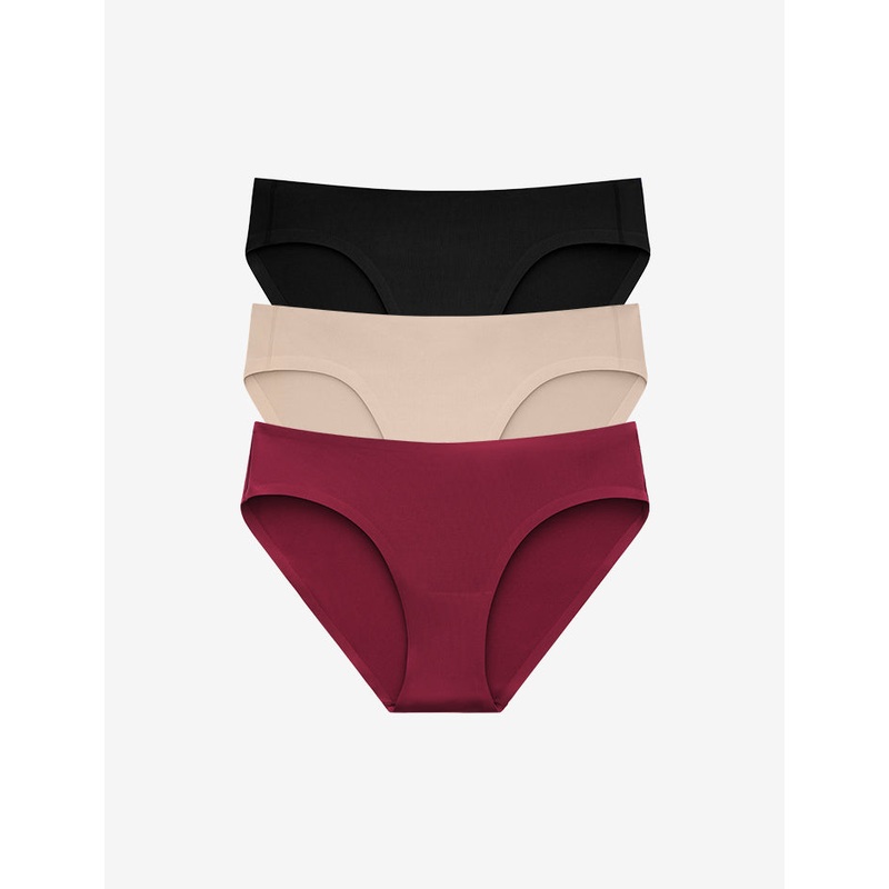 ComfortStretch Bikini – 3 Pack black-taupe-syrah XS