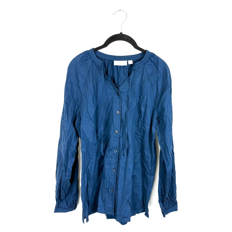 Dark Blue Button Down Top – Size 6/8