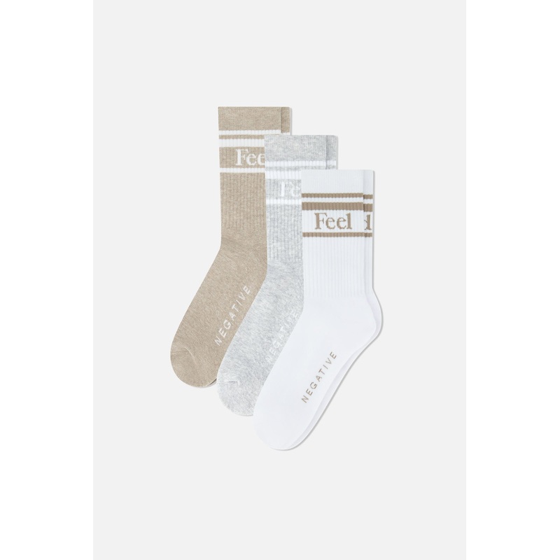 Feel Good Varsity Sock in Toast (Pack) OS Toast 3-Pack