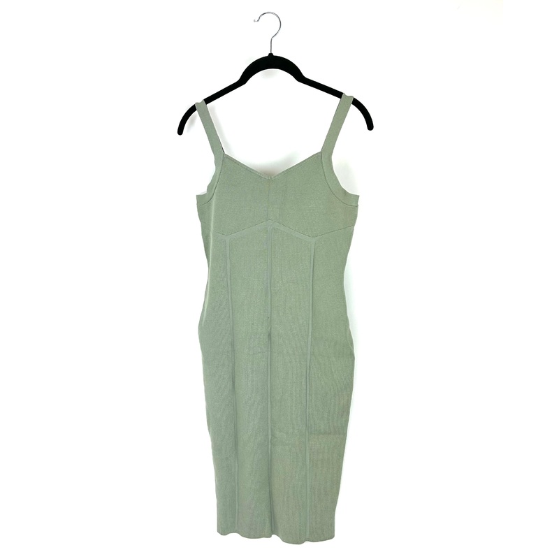 Green Ribbed Bodycon Dress – Size 6