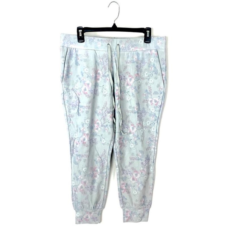 Light Grey Floral Joggers – Size Small