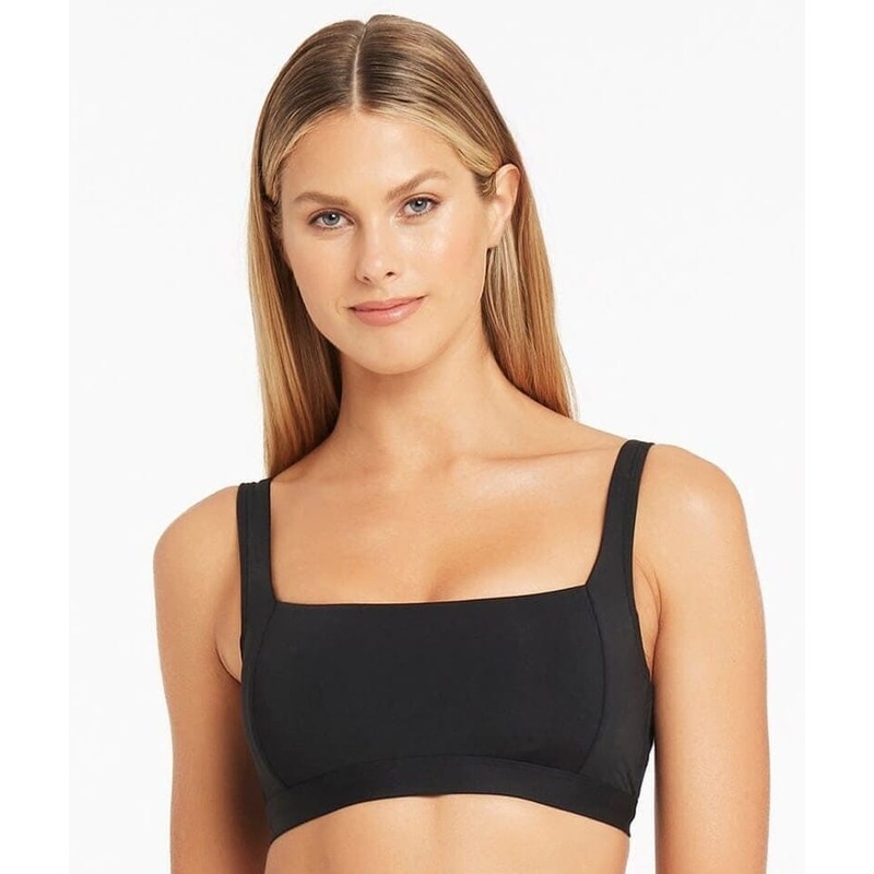 Sea Level Eco Essentials Square Neck Bikini Top – Black 4