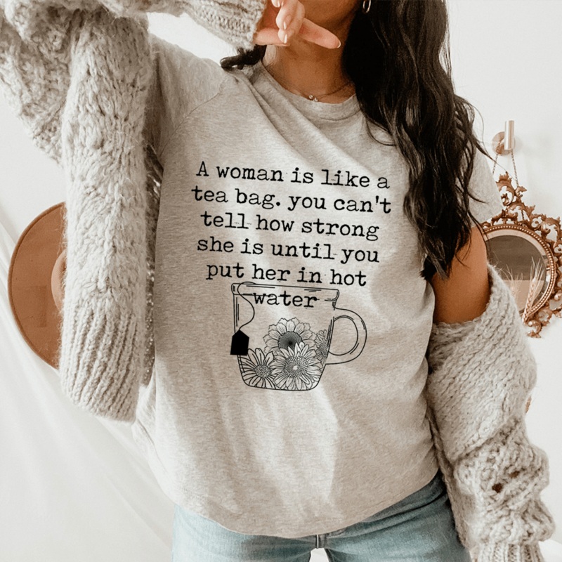 Strong Woman Tee Athletic Heather S