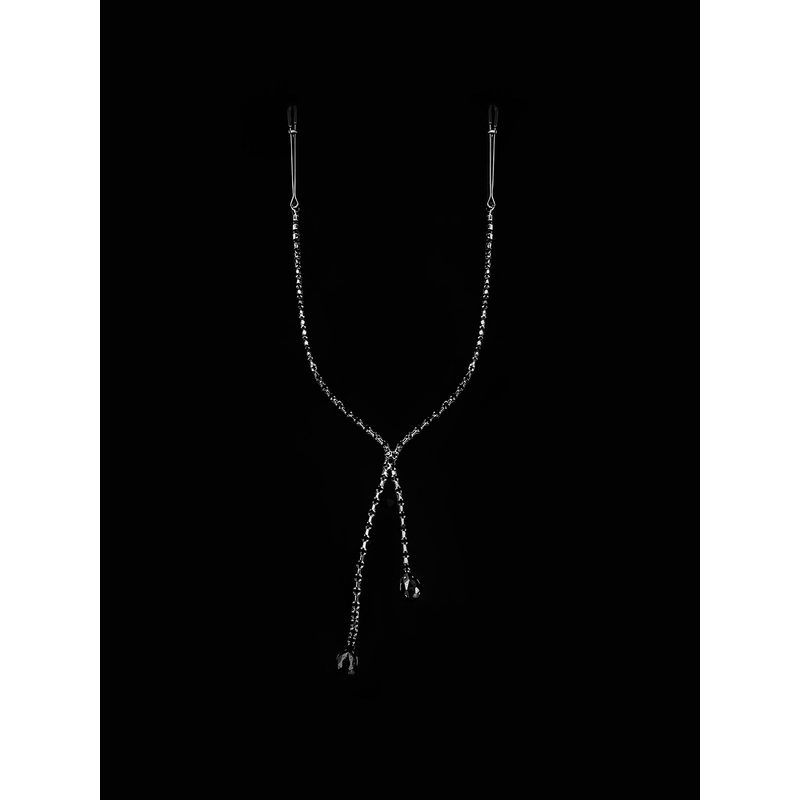Ziggy Rhinestone Dangle Nipple Clamp Black OS