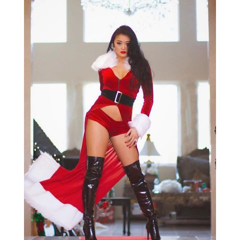 3pc Sexy Miss Claus Red/White/Black S/M
