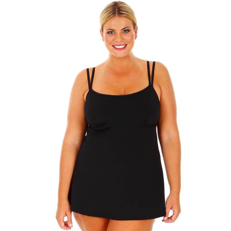 Capriosca Chlorine Resistant Swim Dress – Black 6E