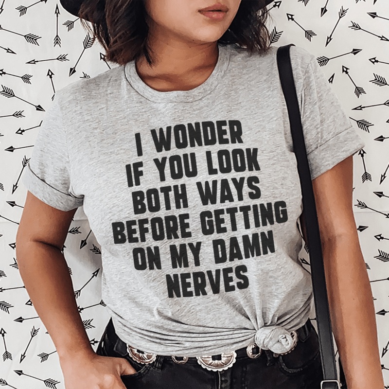 Do You Look Both Ways Tee Athletic Heather S