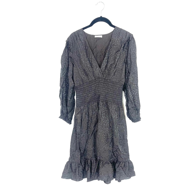 Grey Smocked Waist Tiered Dress – Size 4/6