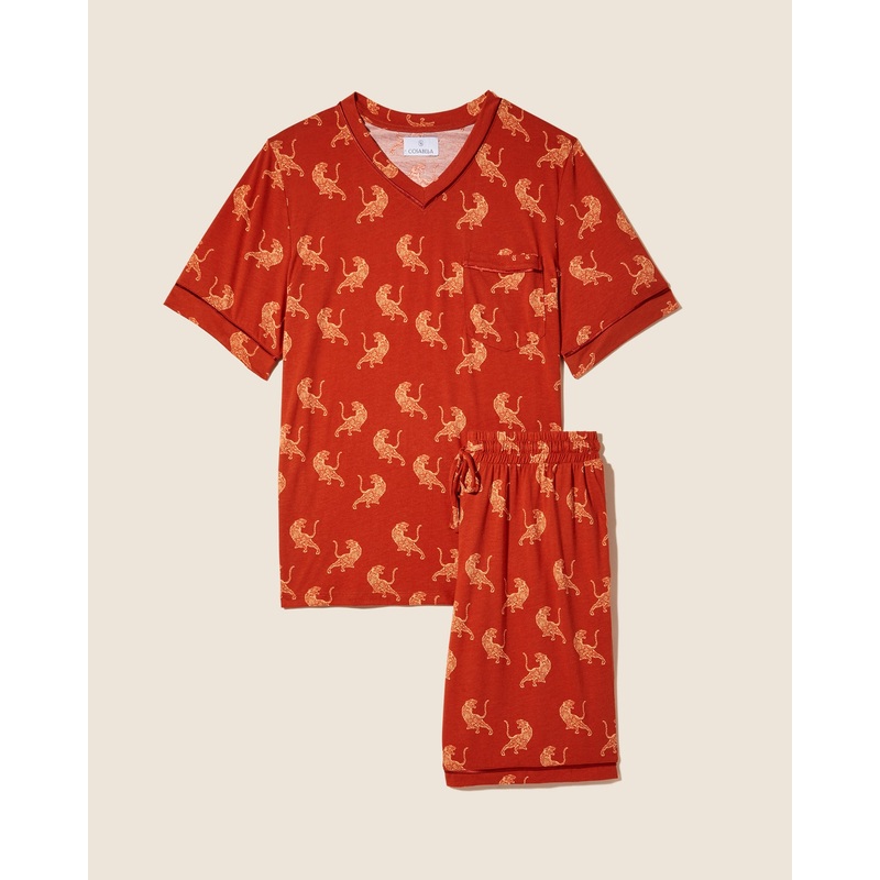 Pigiama Da Uomo Con Top  Maniche Corte E Pantaloncini Sahara Tiger S