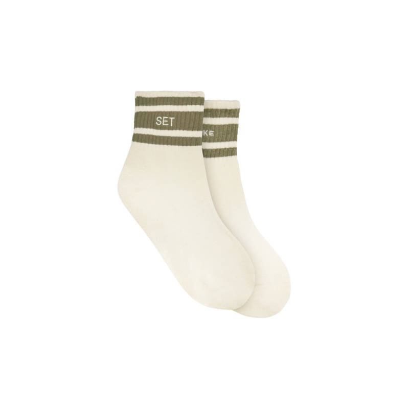 SET X PARKE STRIPE SHORTY SOCKS – BEACHGRASS Beach Grass One Size