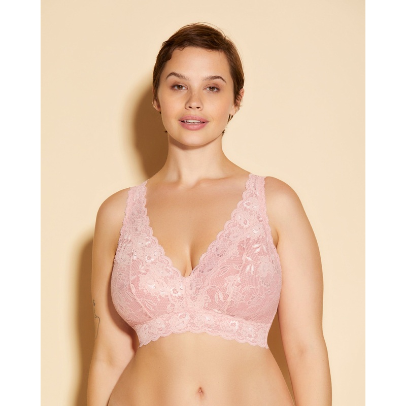 Super Curvy Plungie Longline Bralette Jaipur Pink XS