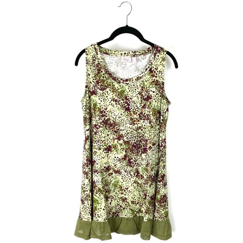 Green Spotted Peplum Tank – Size 6-8