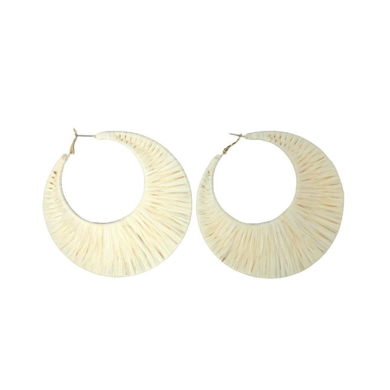 Large Ivory Circle Earrings