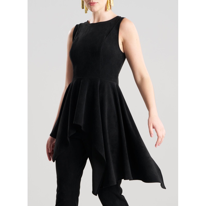 Vegan Luxe Suede Black Cascade Top Black 0