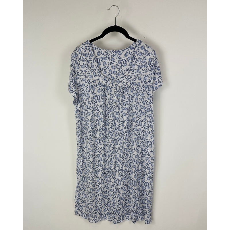 Blue Floral Night Gown – Medium