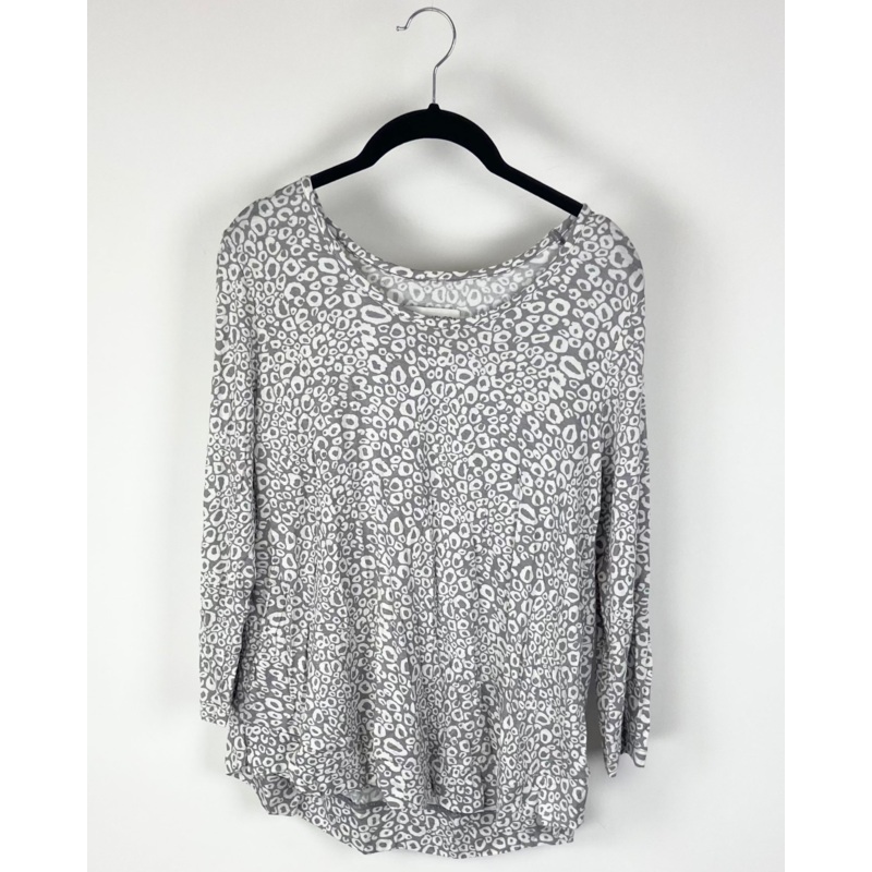 Leopard Quarter Sleeve Top- Small