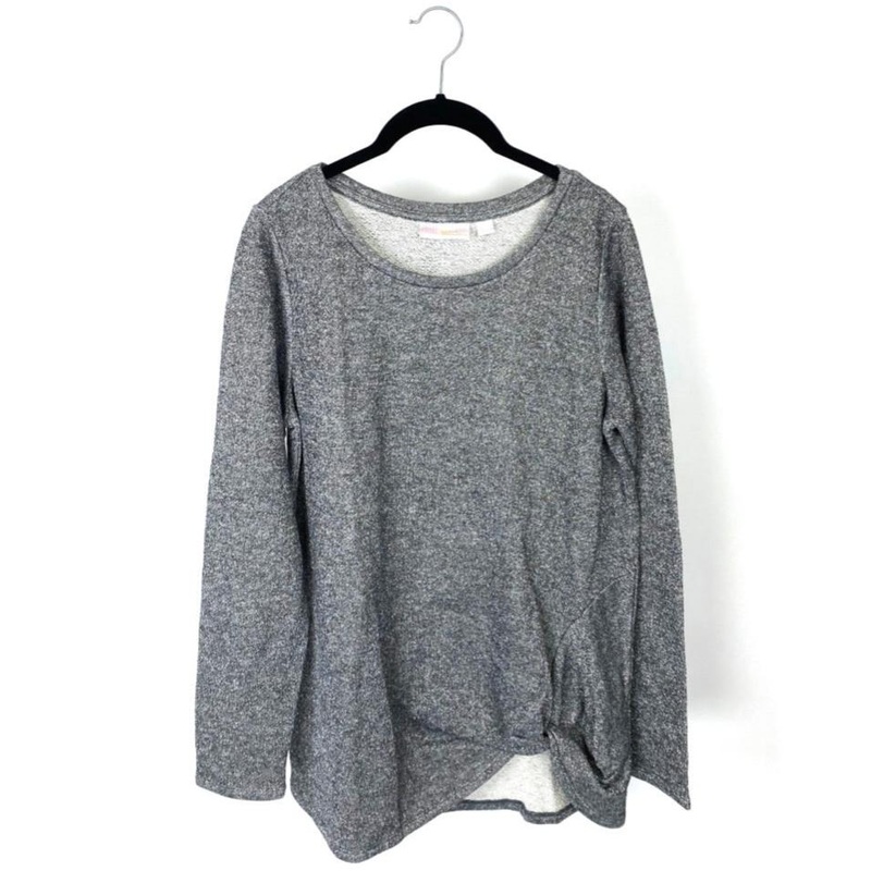 Metallic Long Sleeve Top With Knotted Bottom- Small/Medium