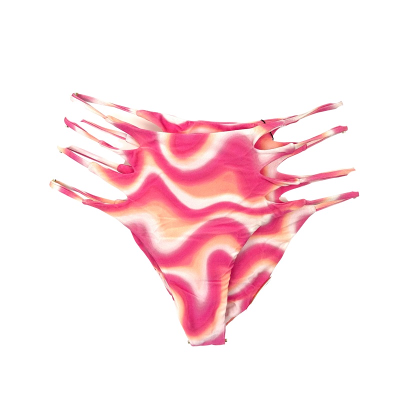 Pink High Waisted Bikini Bottom – Extra Small and Small Extra Small