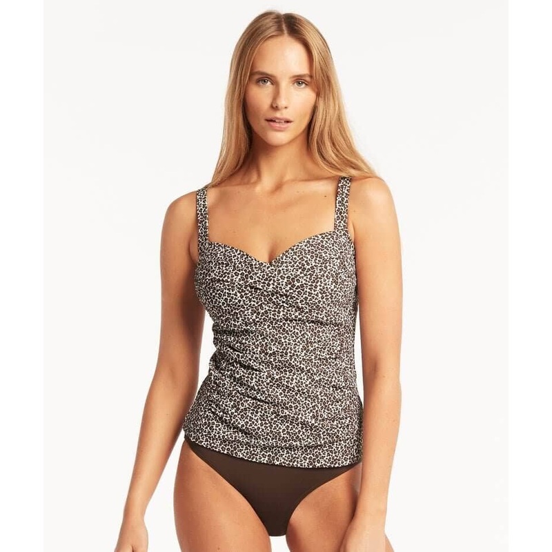 Sea Level Wild Cat Twist Front A-DD Cup Singlet Top – Espresso 4