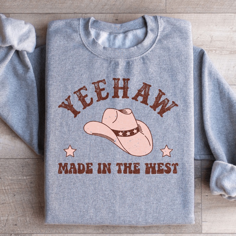 Yeehaw Cowboy Hat Sweatshirt Black S