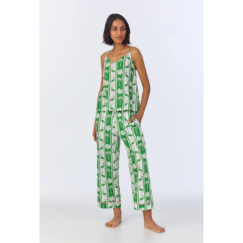 Bedhead Cami Cropped Poplin PJ Set Small Aloha Stripe