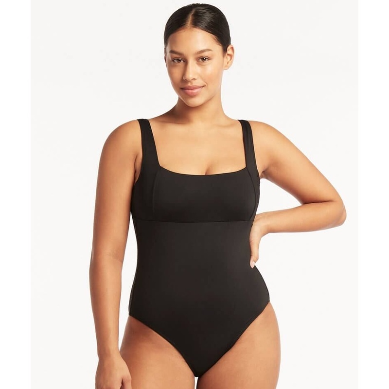Sea Level Eco Essentials Square Neck One Piece Swimsuit – Black 4