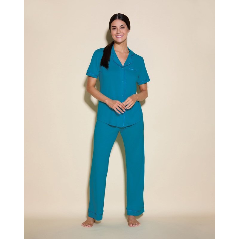 Short Sleeve Top & Pant Pajama Set Udaipur Blue/Udaipur Blue XS