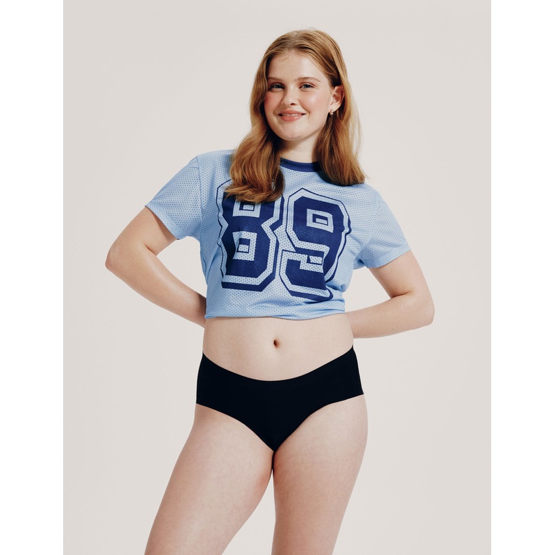 Teen Leakproof UltraThin No-Show Boyshort 3-Pack Black XXS