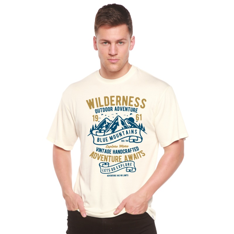 Wilderness Spun Bamboo Men’s Bamboo Viscose/Organic Cotton Short Sleeve Graphic T-Shirt Medium Black
