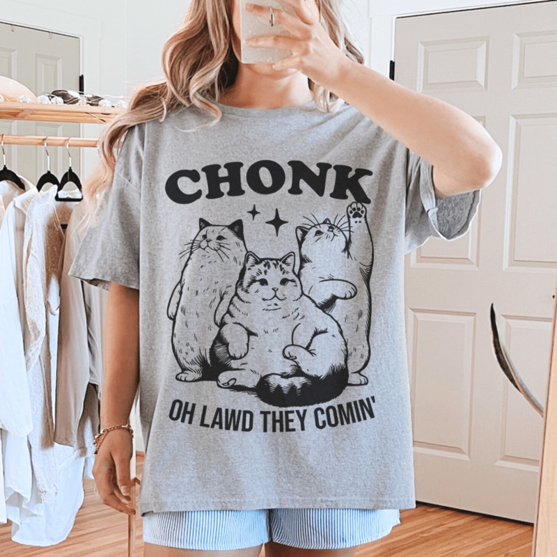Chonk Oh Lawd They Comin Tee Athletic Heather S