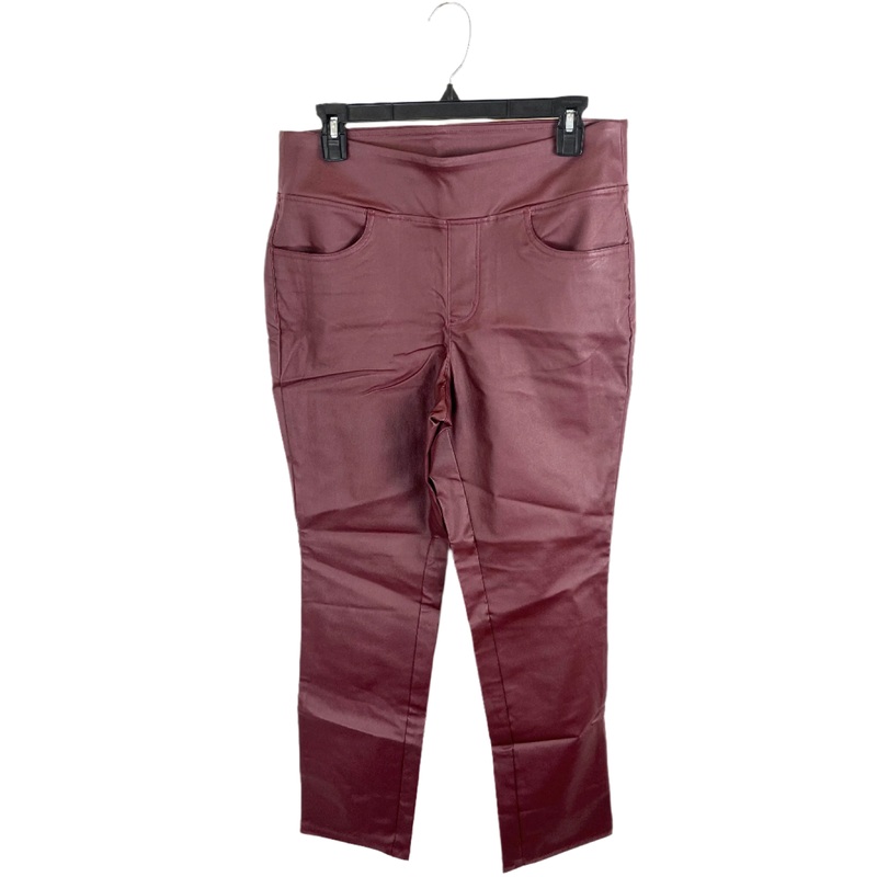 Dark Red Faux Leather Pants – Size 12