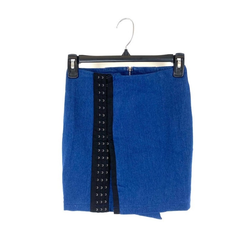 Denim Hook and Eye Skirt – Extra Small, Small Extra Small