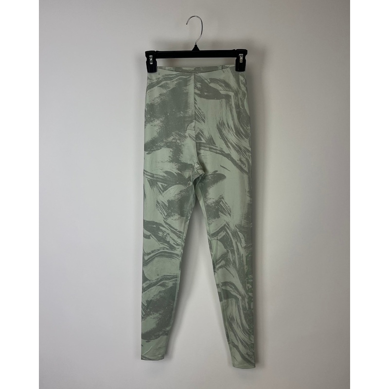 Green Tone Print Activewear Leggings – Small