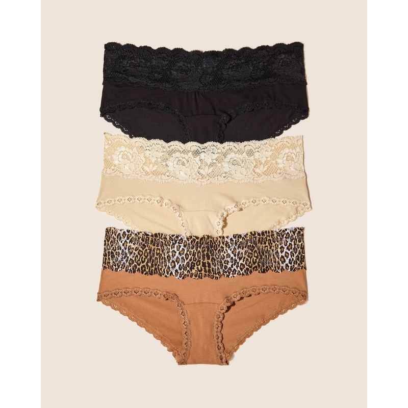 Maternity Boyshort-Pack Black Blush Leopard S