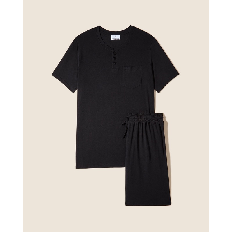 Set Pigiama Da Uomo Maglietta Girocollo E Pantaloncini Nero S