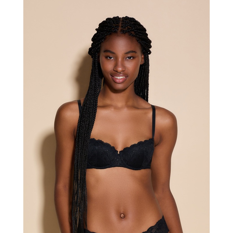 Sujetador Push-Up Pushie Negro 75A