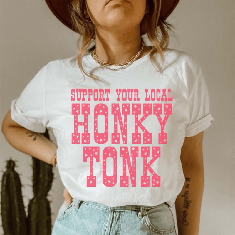 Support Your Local Honky Tonk Tee Ash S