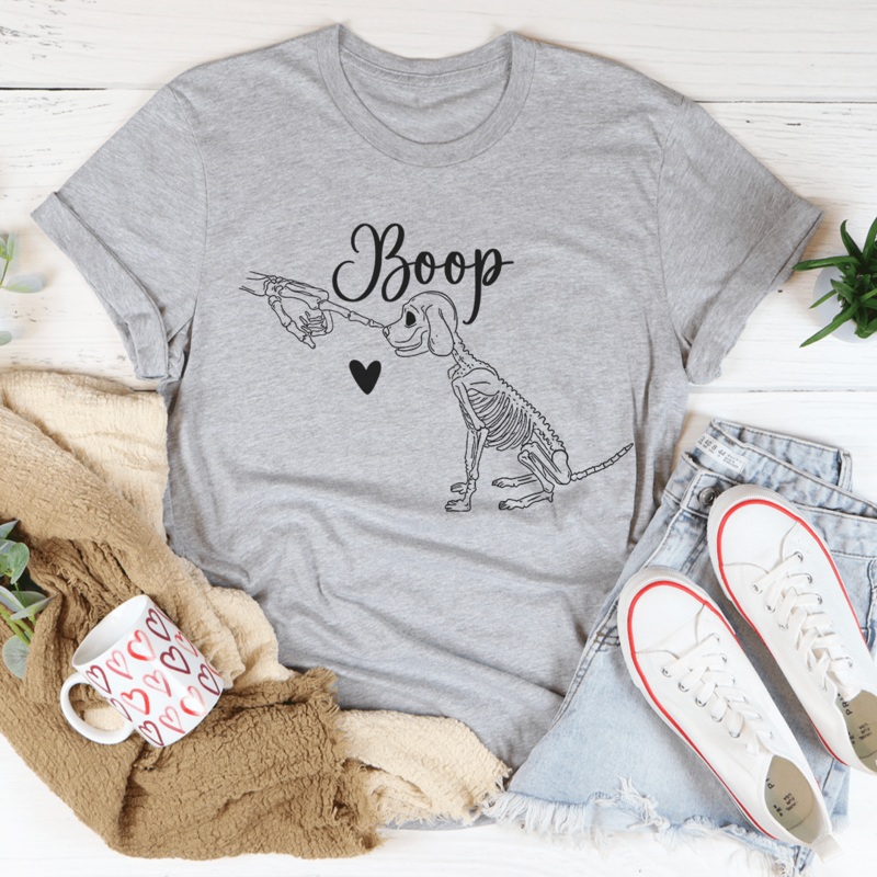 Boop Cute Dog Tee Athletic Heather S