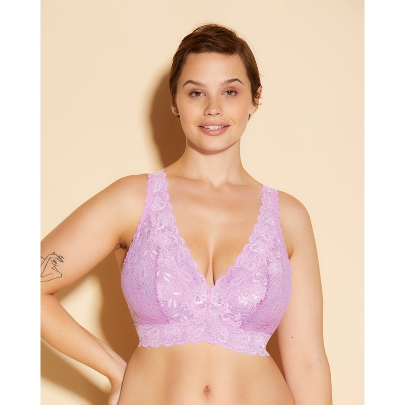 Bralette Super Curvy A Corpetto Con Scollatura A V Neela Flower XS