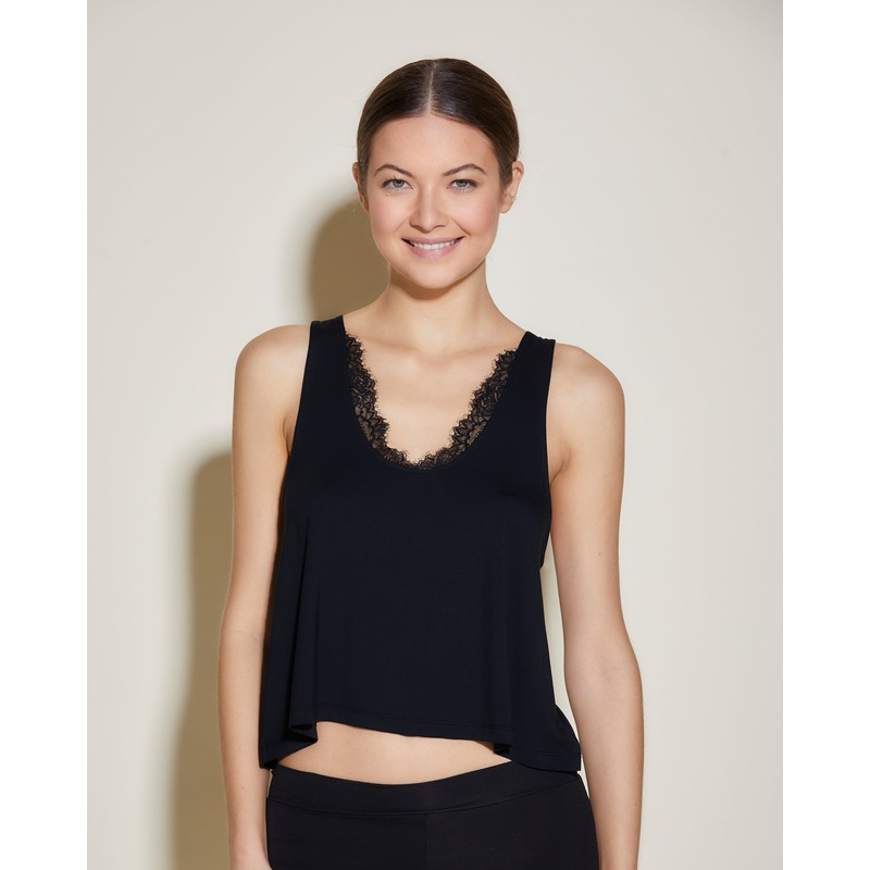 Crop Cami Black/Black XS