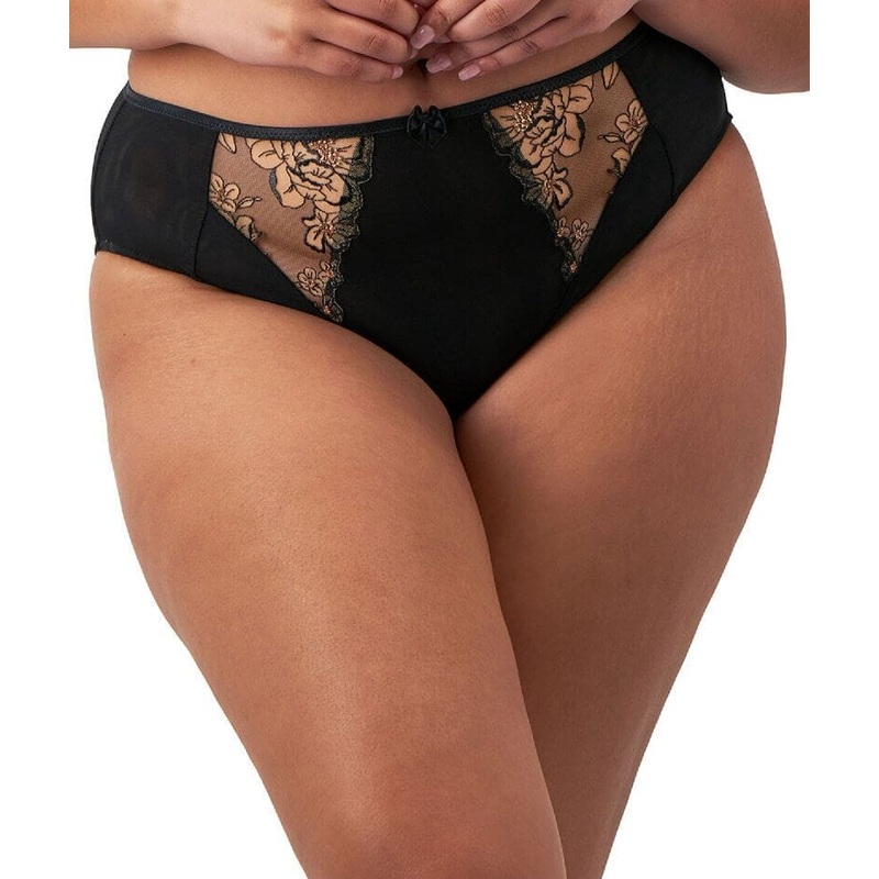 Elomi Teagan High Leg Brief – Black/Almond S