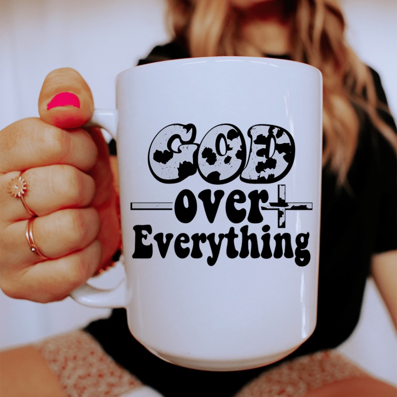 God Over Everything Ceramic Mug 15 oz White One Size