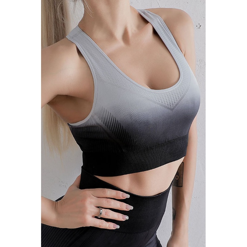 Gradient Racerback Sports Bra Black/Grey S