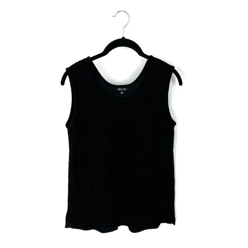 Metallic Black High Knit Tank Top – Size 2/4