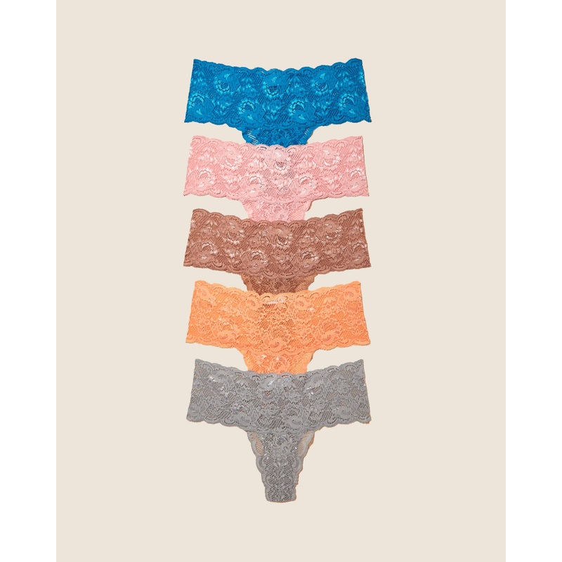 Pack De 5 Tangas Comfie India Jaipur Pink Udaipur Blue Varansai Gray Taj Sunrise S/M